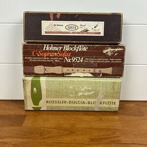 3 vintage recorders Adler genuine, hohner c-sopran soloist, Roessler dulcia